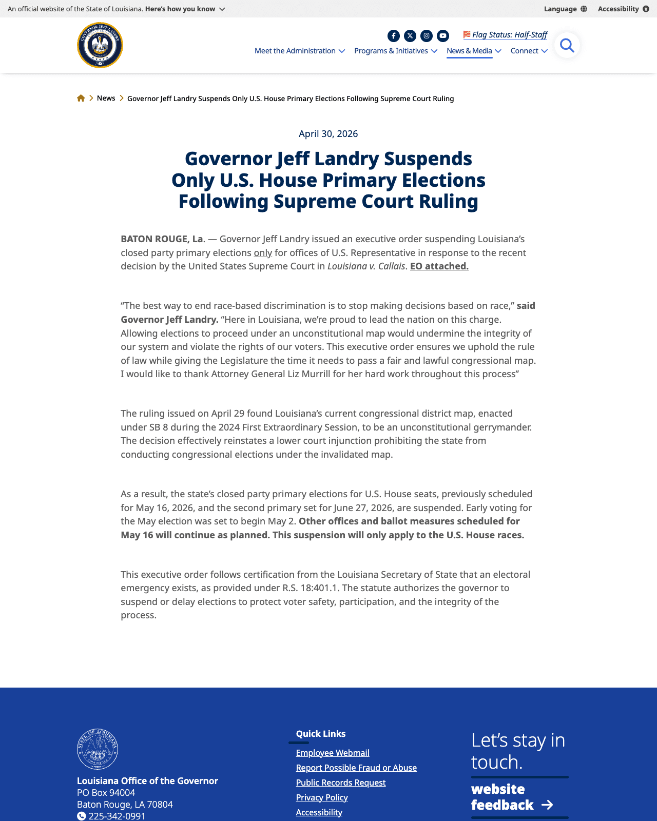 One Supreme Court Ruling, Three State Scrambles: How Callais Reshaped the 2026 Midterm Map in Seventeen Days