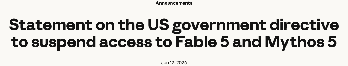 U.S. Orders Anthropic to Disable Fable 5 and Mythos 5 Worldwide Under an Export Rule Never Before Applied to an AI Model