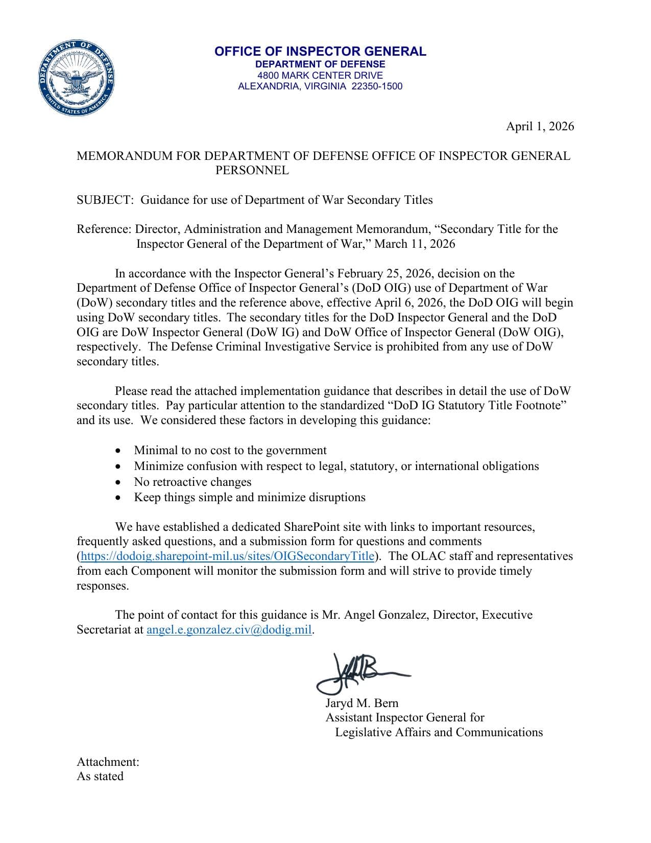 Pentagon Inspector General Bars 'Department of War' Title From Court Filings, Subpoenas, and Criminal Investigations