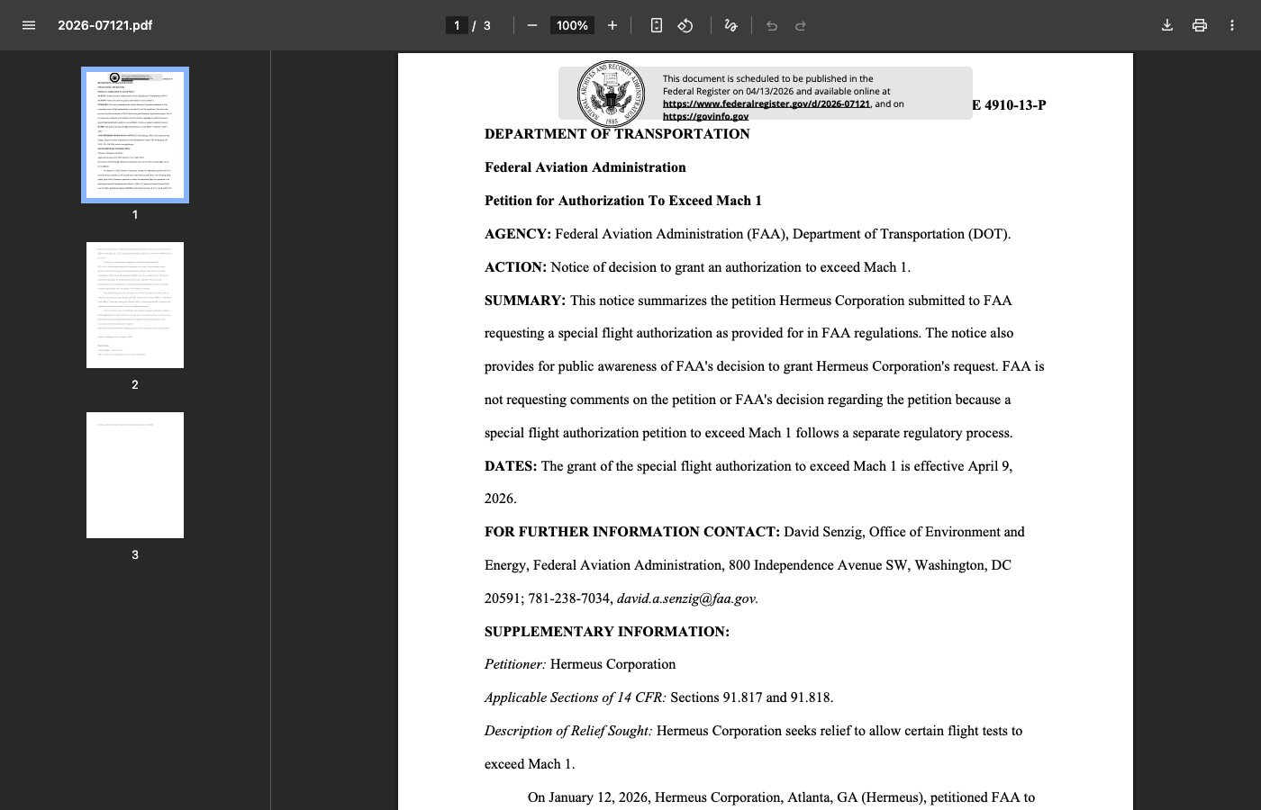 FAA Has Quietly Granted Hermeus a Special Flight Authorization to Fly Its Quarterhorse Mk 2.1 Past Mach 1 Over White Sands