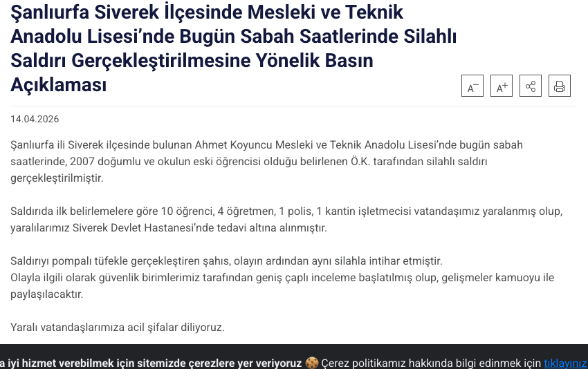 Gunman Wounds 16 at Turkish High School After Posting Threats on Instagram